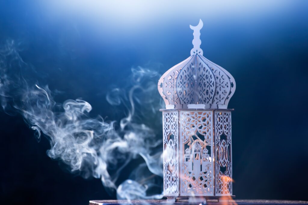 Arabic lantern with smoke